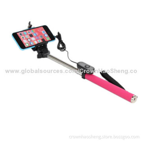 Cable Control Handheld Portable Telescopic Selfie Stick for iPhone & Samsung
